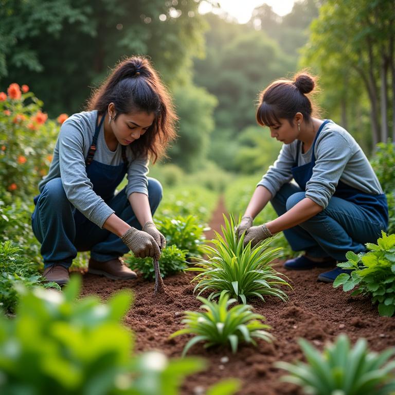 Professional garden installation at maintenance services